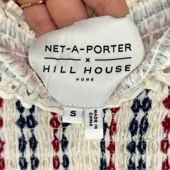 Hill House Anjuli Red, White and Blue Eyelet Maxi Dress - Picture 8 of 12